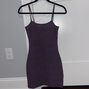 H&M Purple Plaid Bodycon Dress (XS)